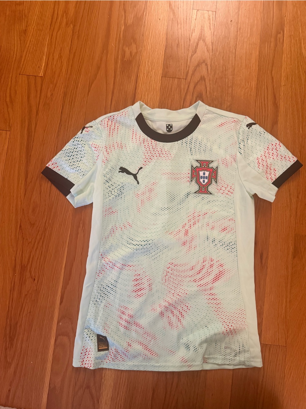 Puma Kids Portugal Soccer Jersey - Light Mint with Black Accents